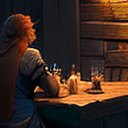 AI generated: people talking inside a tavern, fantasy art, concept art, cozy, dnd, digital art 