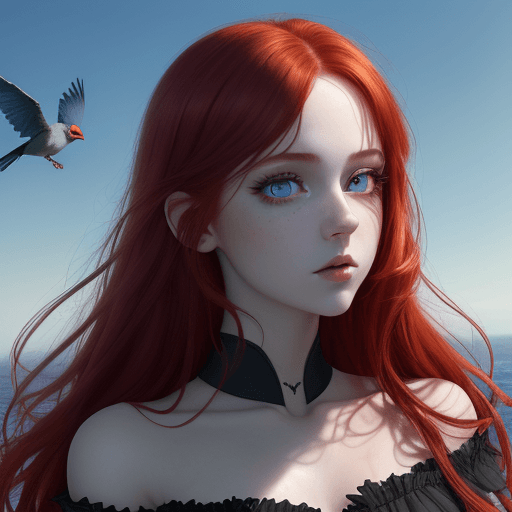 AI generated: close-up, blood, day, day light, (Fantasy), Infinite, deep blue sky, knowledge, ((masterpiece)), (((...