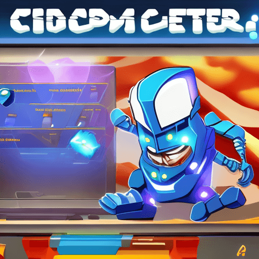 AI generated: computer hero from attack game 