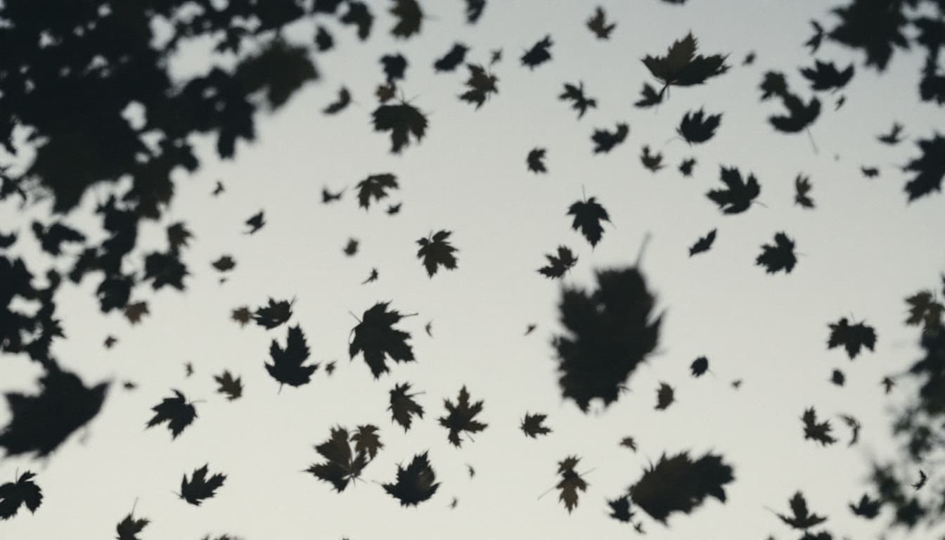 AI generated: Camera: Isolated, slow-motion shots of leaves swirling in the air.
Mood: Outward calm, but laced wit...