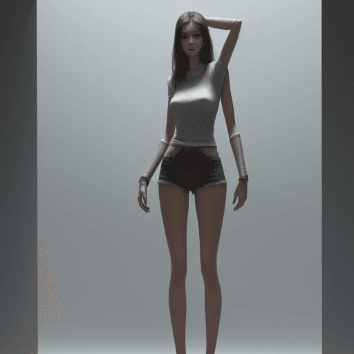 AI generated:  Tall girl, 4 k, ultra HD 