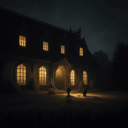 AI generated: Hyper realistic eye level exterior photo of a lady vampiress hunting at night in the fields, cozy at...