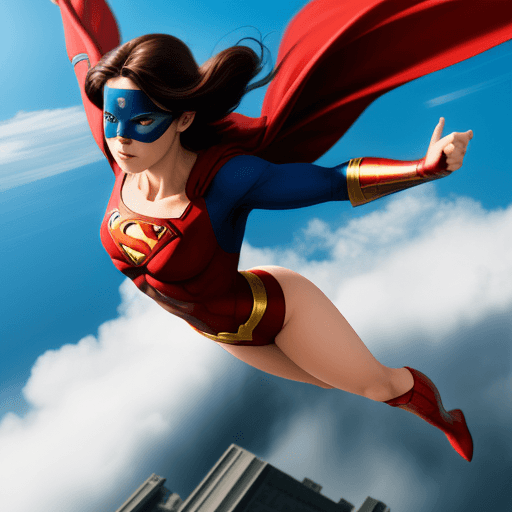 AI generated: beautiful superhero flying