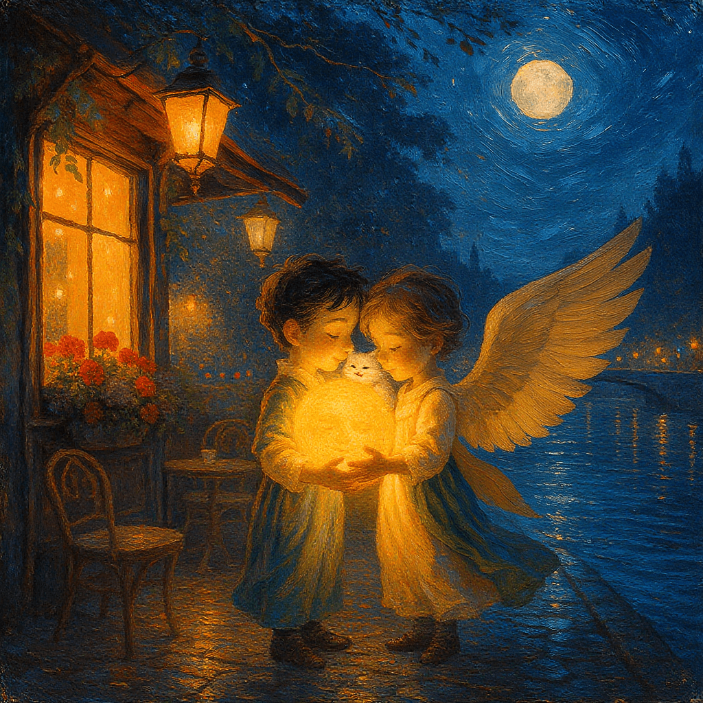AI generated: This is a romantic oil painting in a lavish and dreamy style, featuring thick, expressive brushstrok...