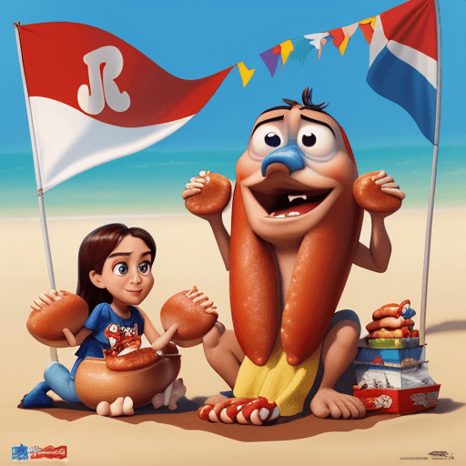AI generated: hotdogs pixar movie poster for Panamanian national holidays with pollera and Panama flag