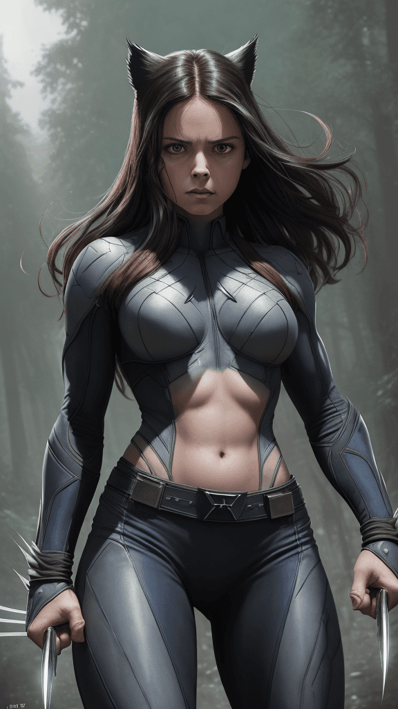 AI generated: (best quality, master:1.5) 16k HDR, Marvel Entertainment Art by, Wolverine (AKA Laura Kinney, X-23) ...