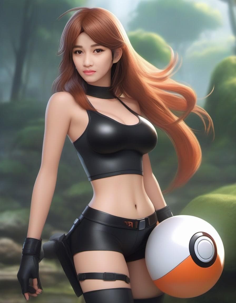 AI generated: (best quality, masterpiece), 1girl, Misty from Pokémon, pokeball, fog, (cartoon: 1.5), thong, busty,...