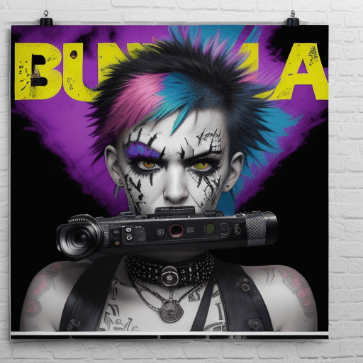 AI generated: Experience the bold and rebellious spirit of punk culture through this striking poster, captured wit...