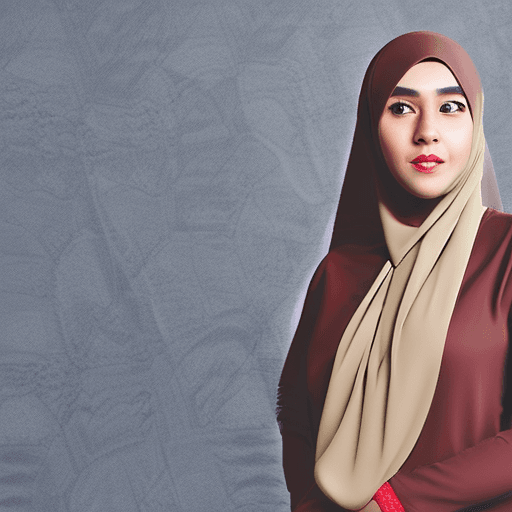 AI generated: a beautiful girl of Indonesian descent with striking brown eyes looks at the camera with a modern hi...