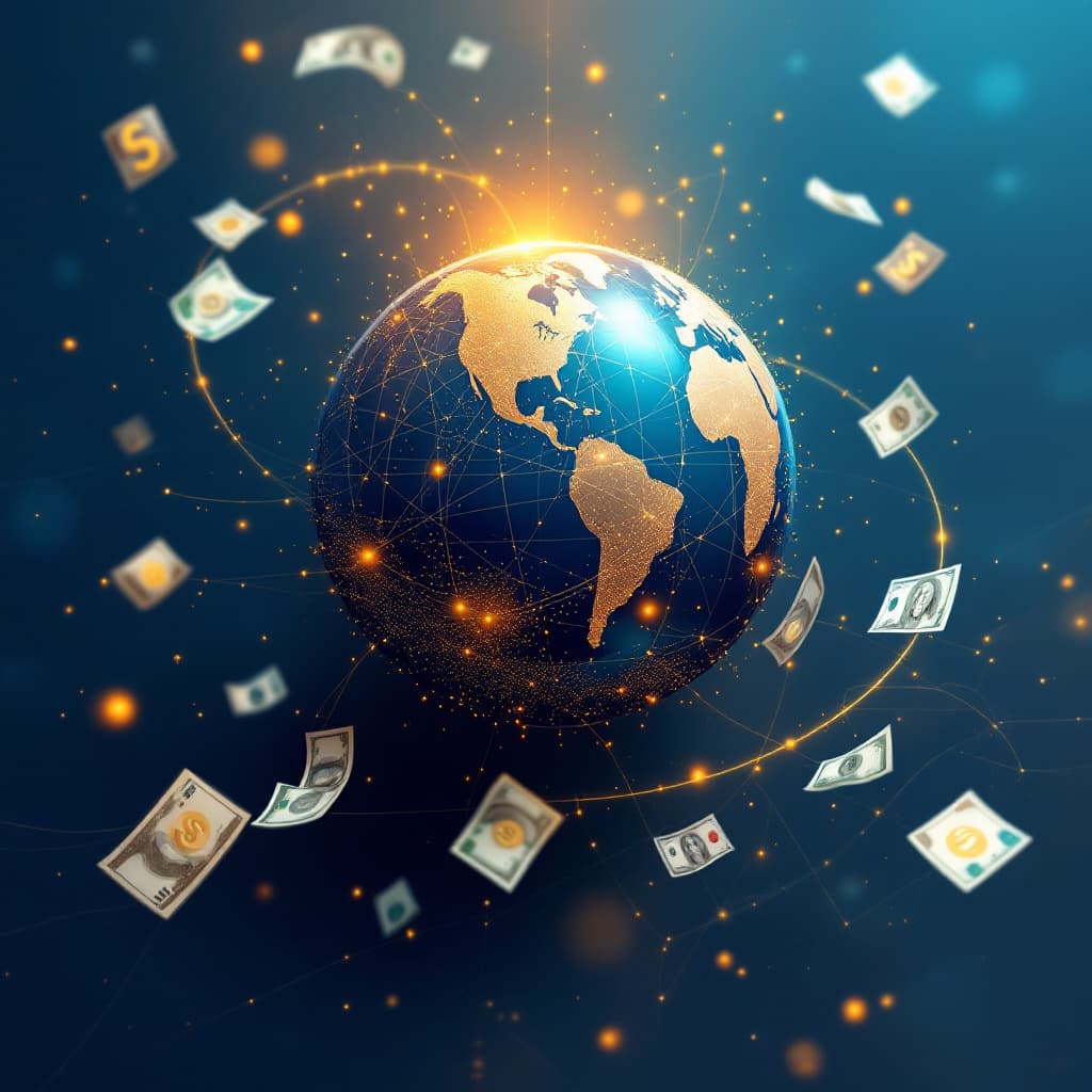 AI generated: "Portada de libro académico para la asignatura 'Financiación Internacional' de 1º de Comercio Intern...