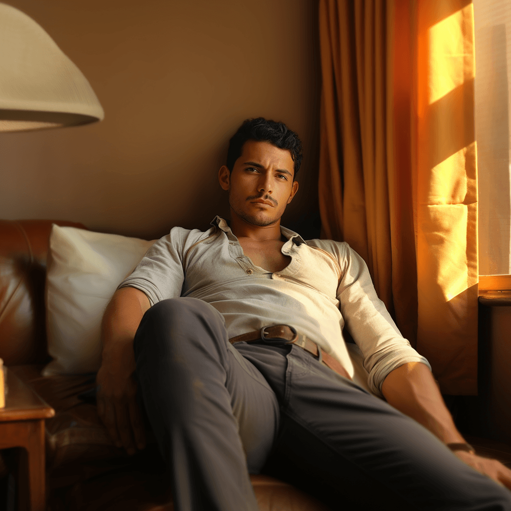 AI generated:  Ground - Shot Angle - Looking down at figure from knee level, elegant, handsome, charro, mexicano, ...
