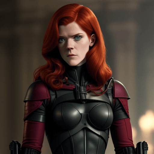 AI generated: Rose Leslie as The Baroness from G.I. Joe