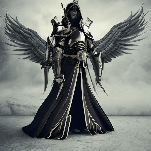 AI generated: Michael the arc angel in black metal armor, Anime style, 8k


