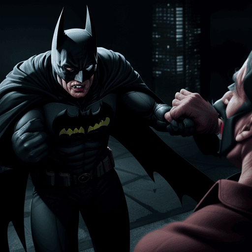 AI generated: Psycho batman fight with mental doctor,4k, ulra hd 