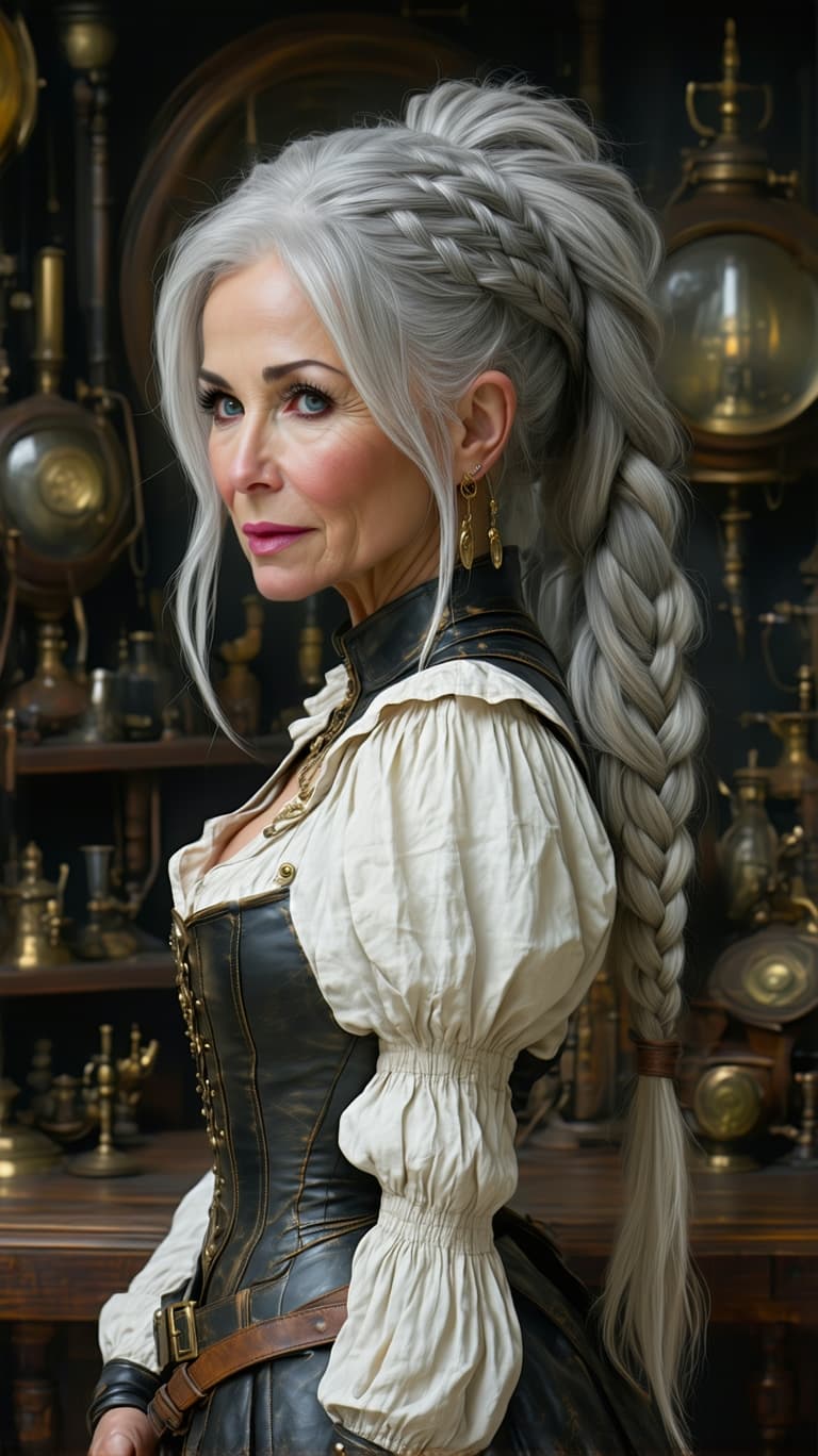 AI generated: A professional photo of the most beautiful 66 year old female in the world, highly detailed and futu...