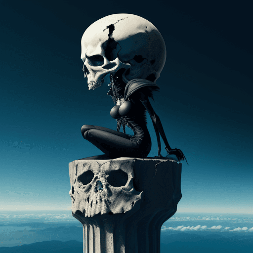 AI generated: death sitting on top of the world 
