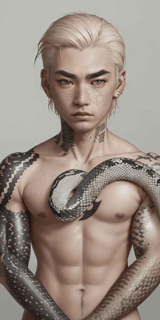 AI generated: high-resolution photograph, Gojo Satoru, white blonde eyebrows, hazel eyes, very subtle freckles, ey...