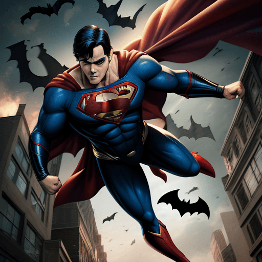AI generated: Superman throght batman , 4 k ulra hd