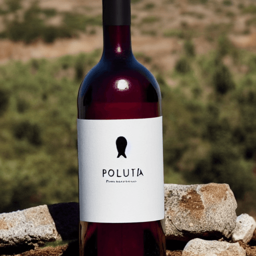 AI generated: company wine name: “PELOTUDA” , create a minimalist label, In the center would be the logo of compan...