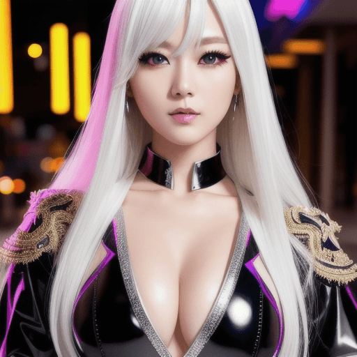 AI generated: Beautiful full body shot of Reika, black latex bodyshuit, Beautiful Korean woman, kpop idol, (white ...