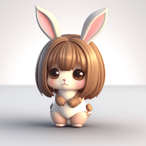 AI generated: cute, chibi, bunny, 3d --ar 4:7 --v 5. 2