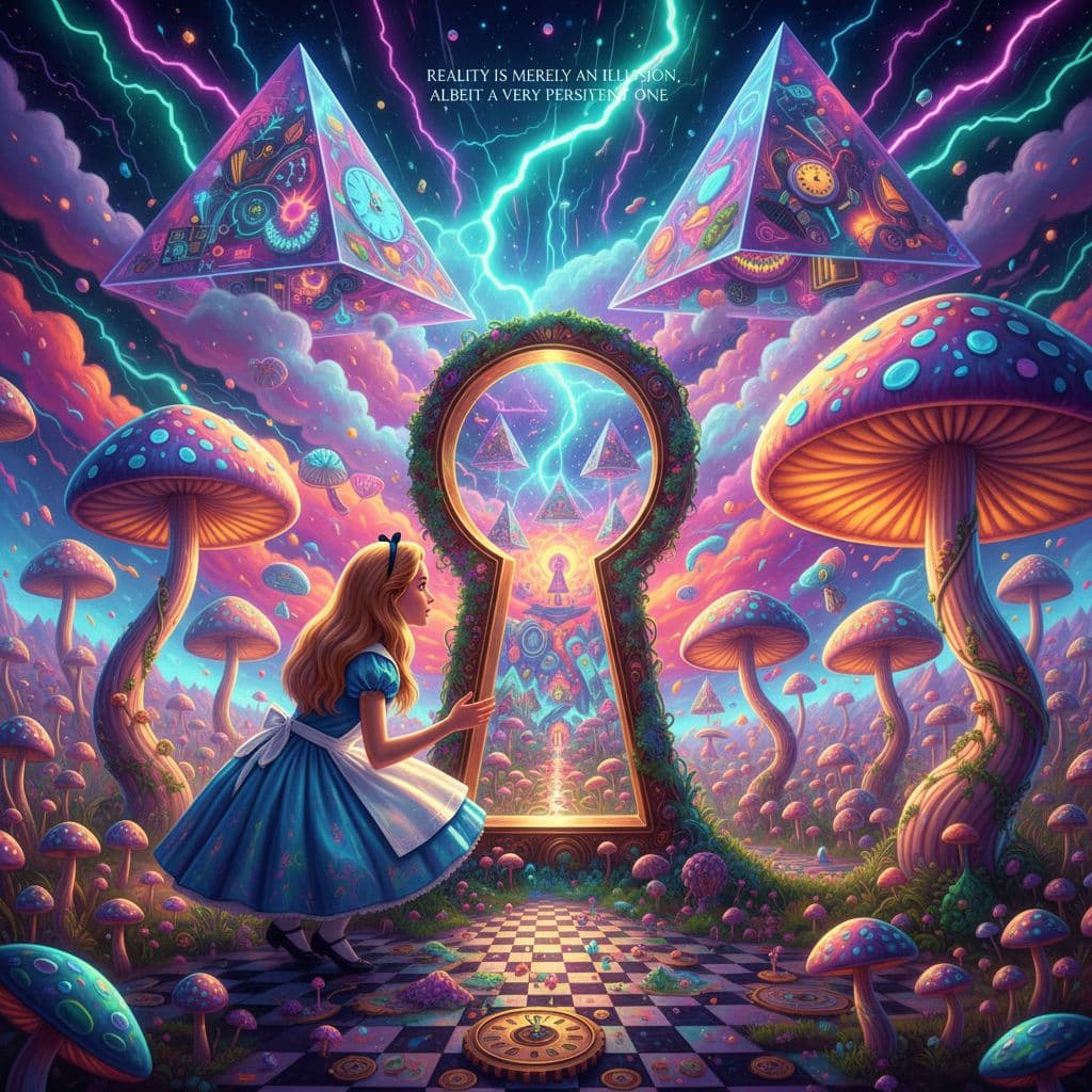 AI generated: Psychedelic, trippy, surreal. In high, surreal, psychedelic detail and rendered in 8k. Reality is me...