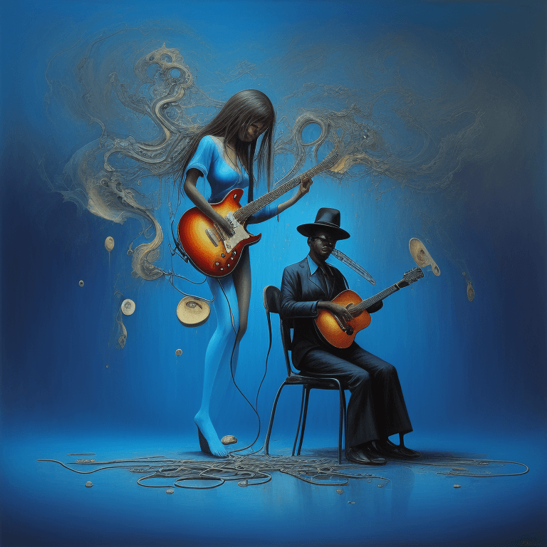 AI generated: surreal art oil picture Blues music