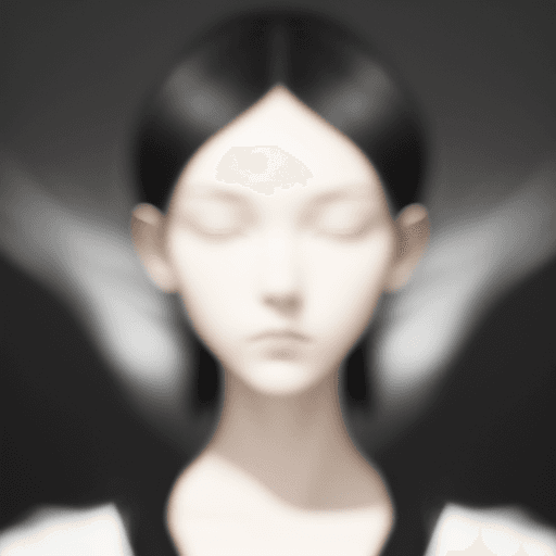 AI generated: blurry image of a girl, in the style of minimalist beauty, androgynous, light black, mote kei, seren...