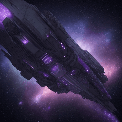 AI generated: Photo of a ultra realistic space ship in deep space. Background has distant stars and galaxies and g...