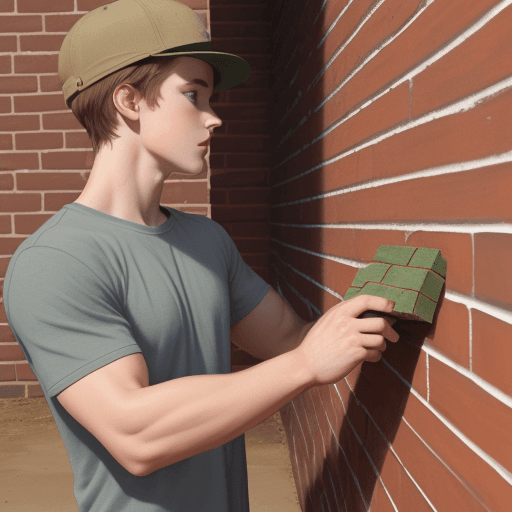 AI generated: mason building a brick wall

