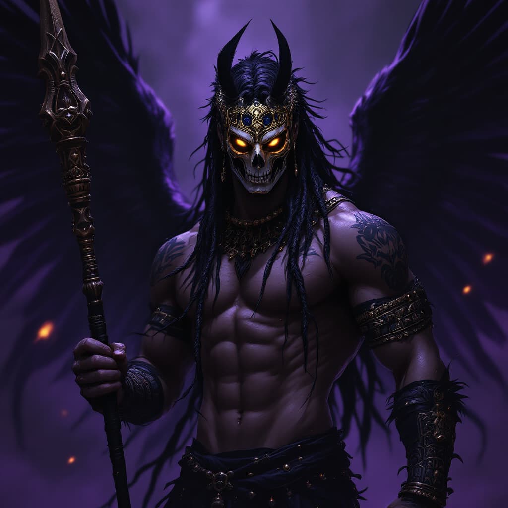 AI generated: (Score_9, score_8_up), score_7_up, score_6_up, featuring a villainous male character with glowing ye...