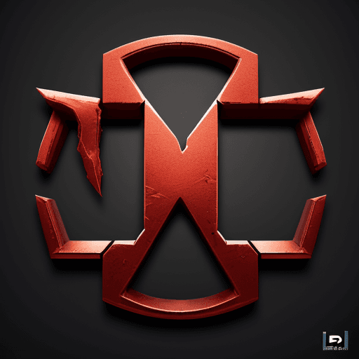 AI generated: create logo, rude, 3D, gaming, use the letter L in the middle, masterpiece, best quality, highly det...