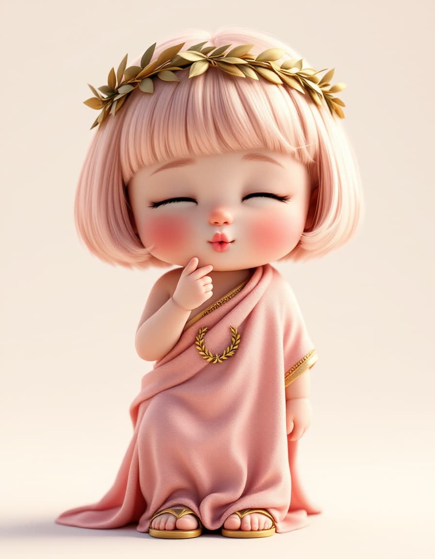 AI generated: whimsical Realistic of Pixar, Bryce 3D, front view, A Virgo baby girl of 12 Astrology, half year's o...