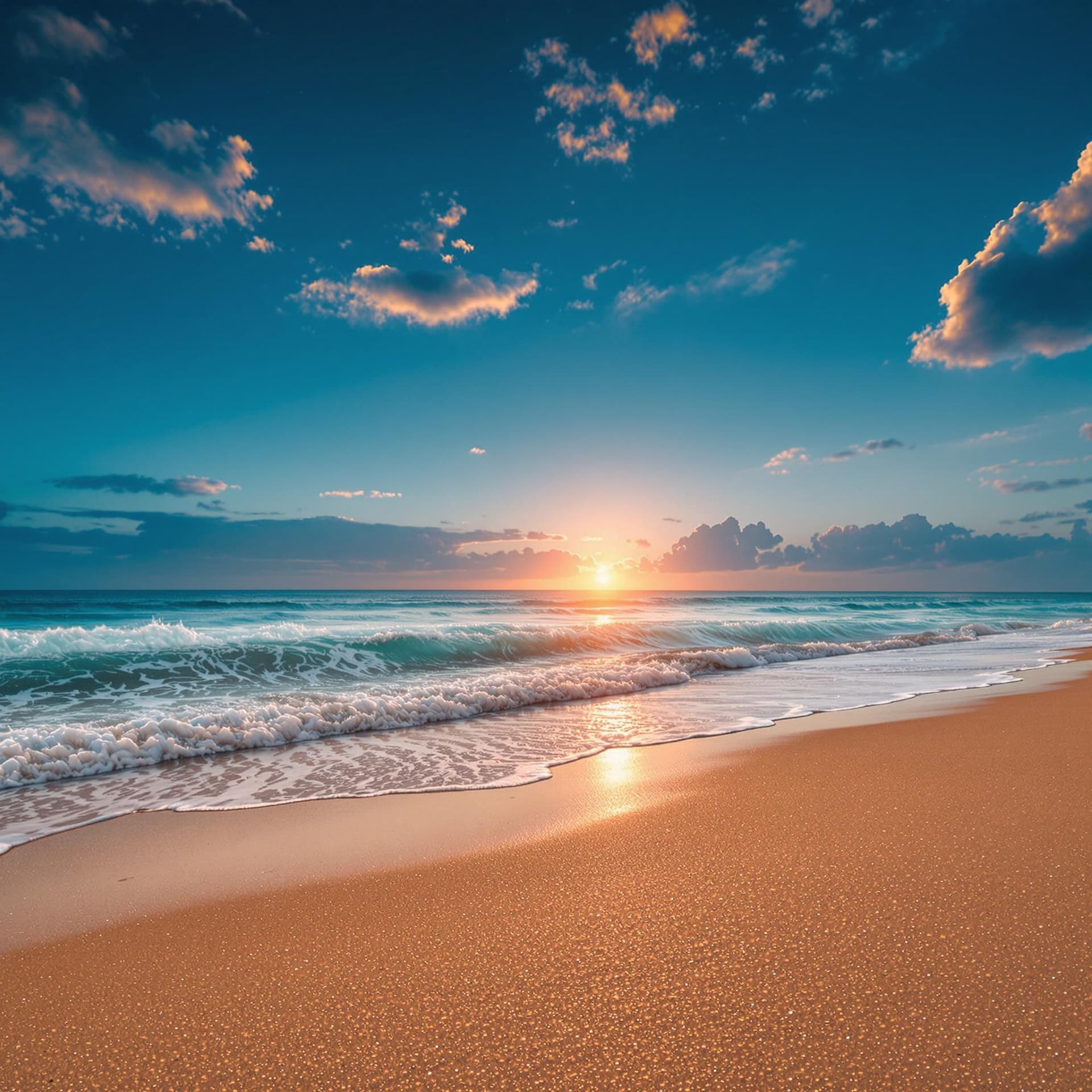 AI generated: creat an image of beach withe sun-set