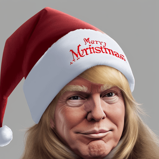 AI generated:  Donal Trump christmas hat