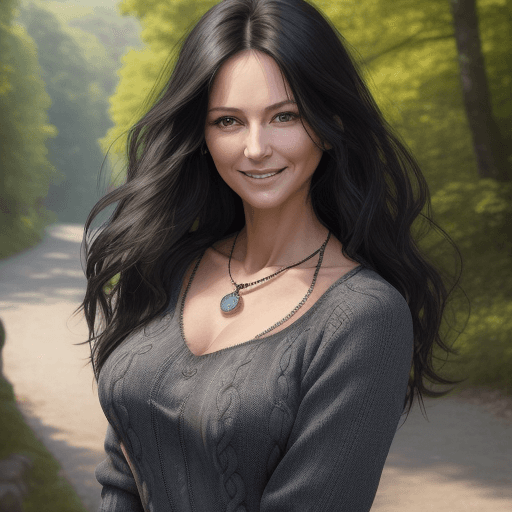 AI generated: 1 girl in, 45 years old, long hair, chest neckline, Look at viewers, black hair, Model body type, fu...