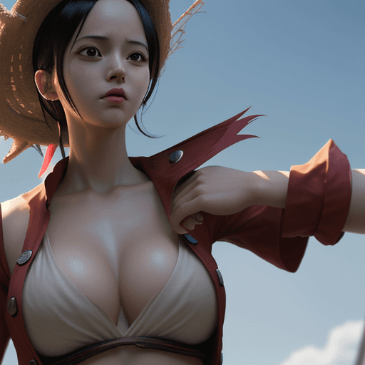 AI generated: Anime character luffy from One Piece octane render, 
symmetrical artwork. cinematic, hyper realism, ...