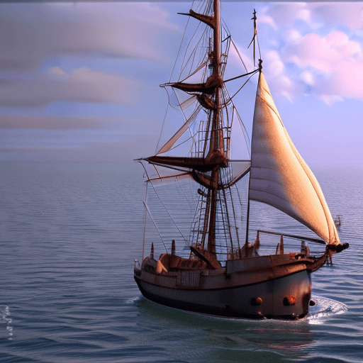 AI generated: Photo of a ultra realistic sailing ship, dramatic light, pale sunrise, cinematic lighting, battered,...