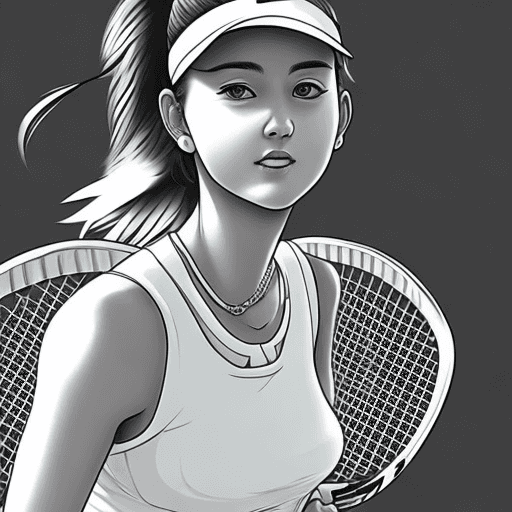 AI generated: beautiful woman in tennis attire manga style