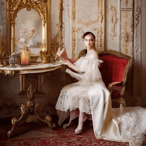AI generated: (sumptuous allure:1.3), (Baroque chic:1.1), regal ambiance, fashion photography, 4k UHD resolution, ...