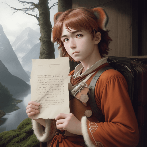 AI generated: the anime character holding a piece of paper as an animal, in the style of max rive, detailed costum...