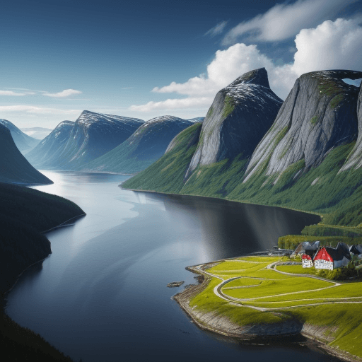 AI generated: Generiere ein Bild der Natur von Norwegen
