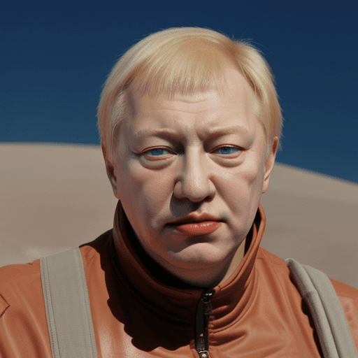 AI generated: Boris Yeltsin on Mars choking Putin