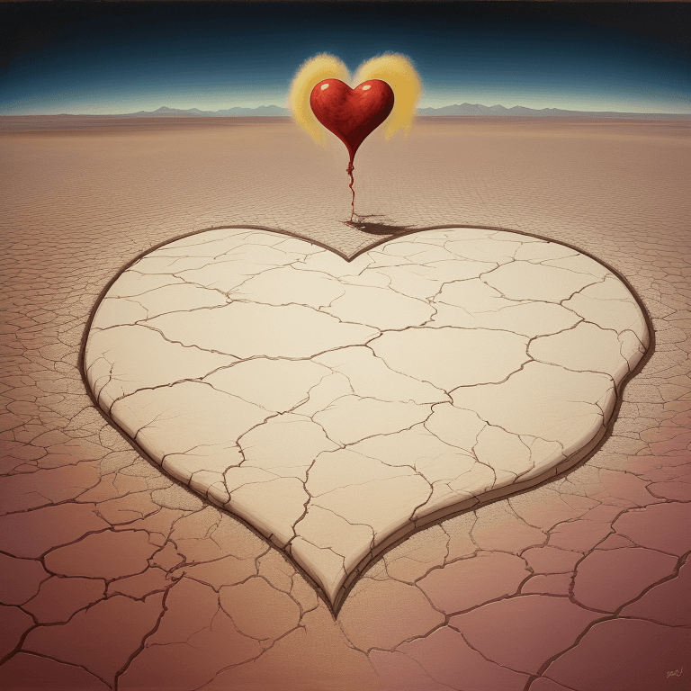 AI generated: Painting, Surreal art very dry heart 