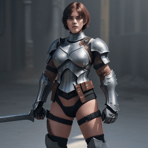 AI generated: <lora:onarmorMeatShield_v01:1> (1boy, human, handsome,strong,athlete,armored_boots, holding_weapon, ...