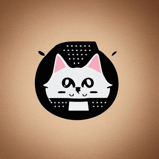 AI generated:  business profile logo featuring a wise and happy cat with a modern world background and the busines...