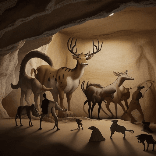 AI generated: Craft a story inspired by cave paintings in Lascaux, delving into the lives of prehistoric hunters a...