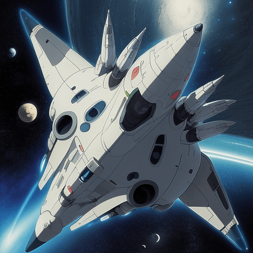 AI generated: perfect anime illustration, futuristic space with spaceships into orbit, art by studio ghibli, perfe...