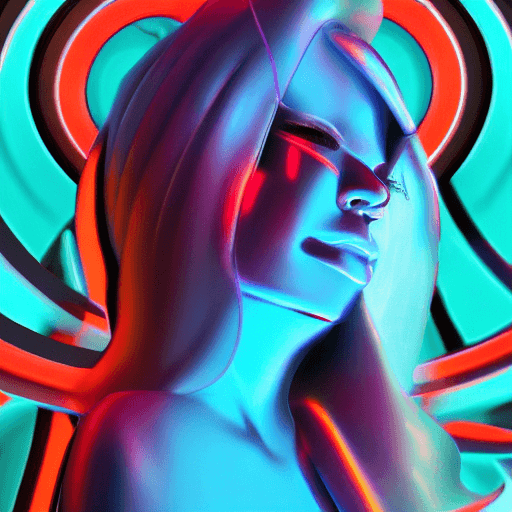 AI generated: futuristic female by elmopix, in the style of neon realism, dark cyan, nikita veprikov, softly lumin...