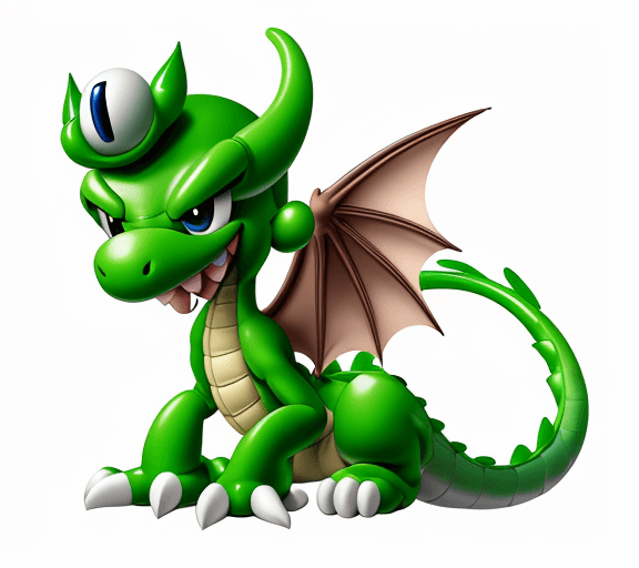 AI generated: cartoon sweet baby dragon with Luigi suits with only the lines so i can paint it and fit the canvas ...